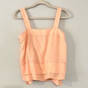 DKNY Pure Peach Linen Tank Top Small Lightweight Summer